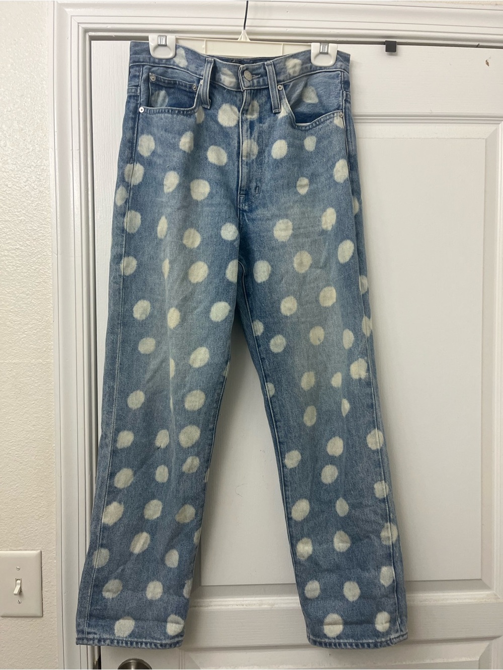 J.CREW Point Sur Light Blue Polka Dot Jeans